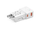 VALUE POCKET Travel Charger, EU/UK/US, 2x Ports (A+C), 25W