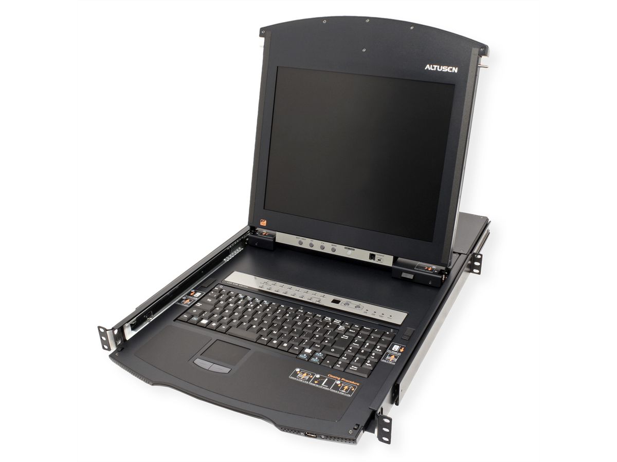 ATEN KL1516AiM KVM Over-IP Switch, 43cm TFT, VGA, PS/2-USB over Kat 5, 16-Poorts, Duits