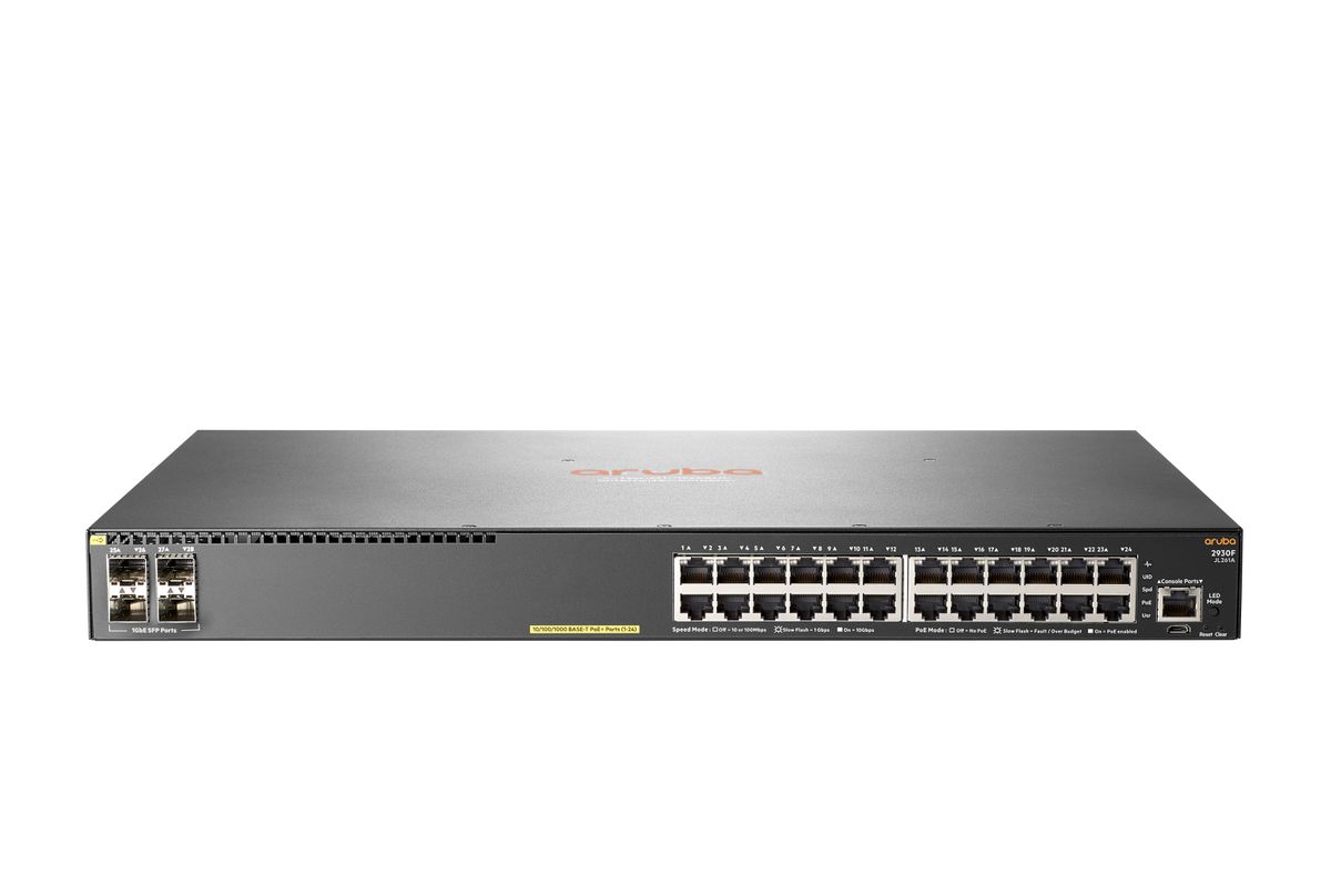 Hewlett Packard Enterprise Aruba 2930F 24G PoE+ 4SFP Managed L3 Gigabit Ethernet (10/100/1000) Grijs 1U Power over Ethernet (PoE)