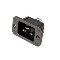 BACHMANN IEC320 C20 appliance inlet plug, black, thermoplastic, screw connection