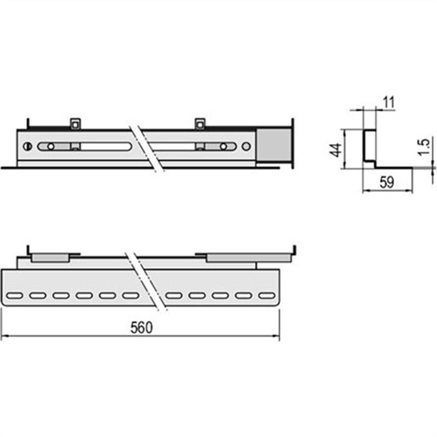 SCHROFF Eurorack Slide Rail, 40 kg, Depth-Adjustable
