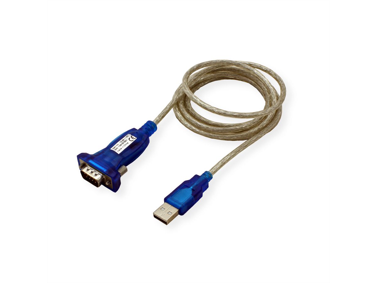 VALUE Converter Cable USB to Serial, turquoise, 1.8 m