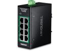 TRENDnet TI-PGLC80 8-poorts Gigabit PoE+ industriële DIN-rail Mini Switch