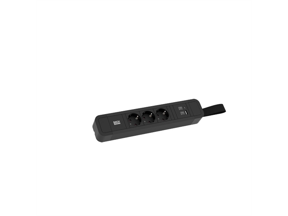 BACHMANN PRIMO 2 3xCEE7/3 1xUSB A/C 22W with loop 2.0m CEE7/7