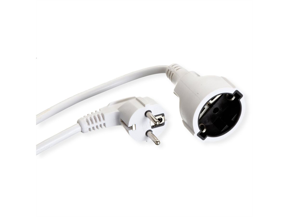 BACHMANN extension cable with earthing contact, 230VAC, white, 10 m