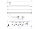 BACHMANN POWER FRAME Medium 3x earthing contact 1xUSB Charger