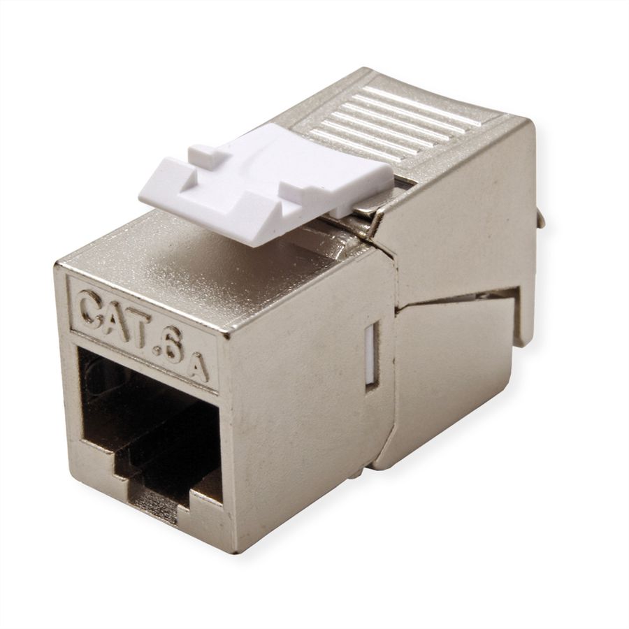 ROLINE Keystone Jack, Cat.6A (Class EA), RJ-45, STP, tool-free, SLIM, silver