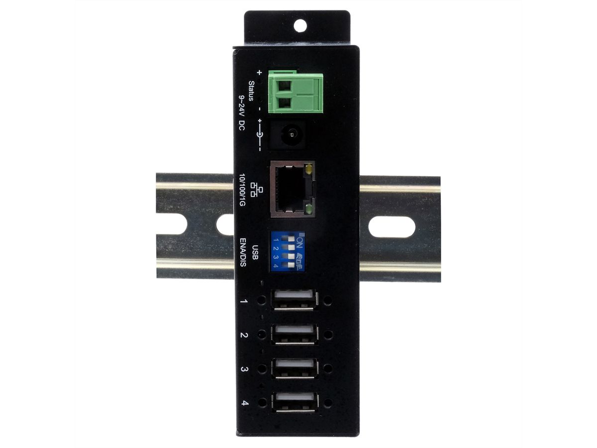 EX-6003HMVS Ethernet 1Gigabit to 4x USB 2.0 Ports, with 15KV ESD Overvoltage Protection in Metal Case