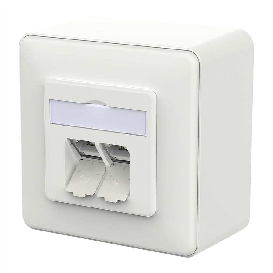 METZ CONNECT E-DAT C6A IDC Dose, 2 Port, AP, verkehrsweiß