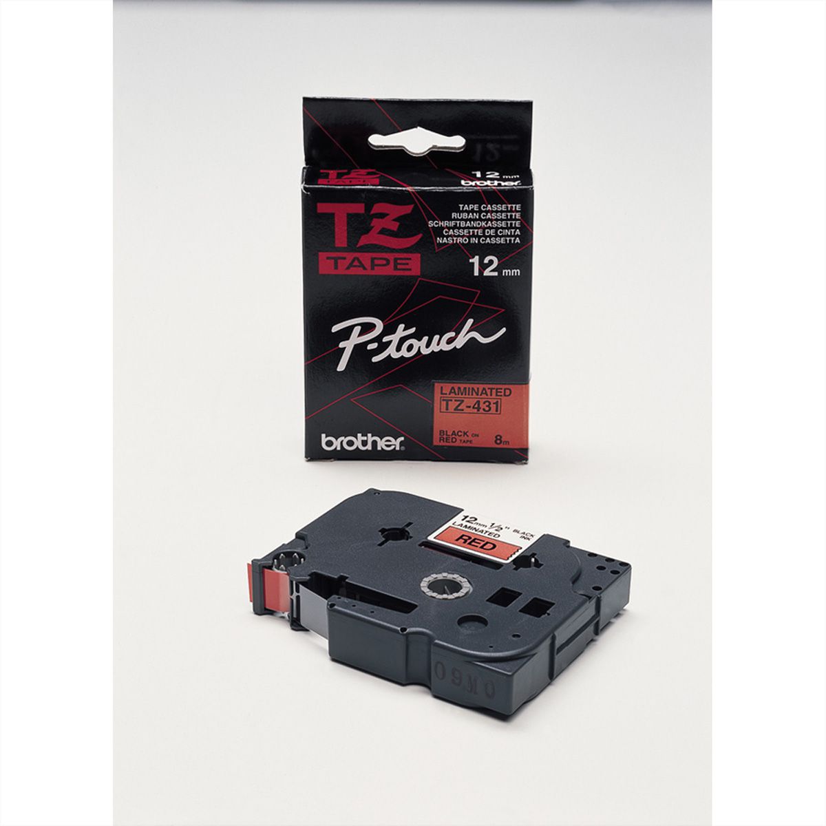 BROTHER TZe-431 labelingtape gelamineerd 12 mm rood/zwart