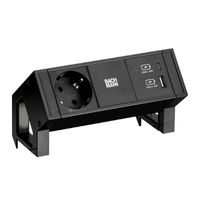 BACHMANN DESK2 1x earthing contact 1x USB charger A/C, black