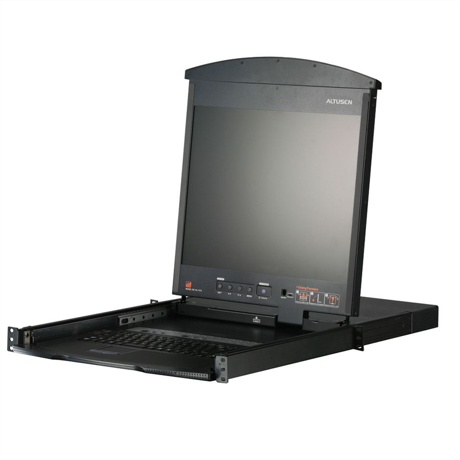 ATEN KL1516AN KVM-Switch, 48cm TFT, VGA, PS/2-USB over cat 5, 16 Port, CH-Layout