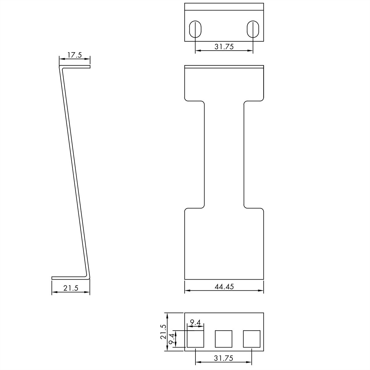 VALUE 19" Rack Depth Extender, 2 pcs, 1U, metal, 151.5mm