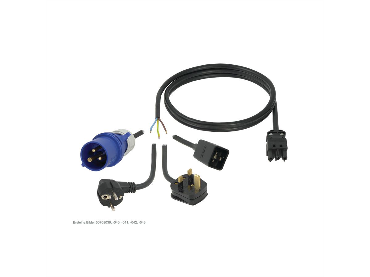 SCHROFF Wieland® Connecting Cables for Socket Strip, GST18, 1 m, SCHUKO/UTE