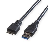 ROLINE USB 3.2 Gen 1 kabel, type, A M - Micro B M, zwart, 0,8 m