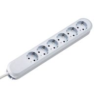 BACHMANN SMART stekkerdoos 6x geaard contact, wit, 3 m