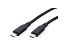 ROLINE USB 2.0 Cable, C–C, M/M, 60W, silicone, black, 1 m