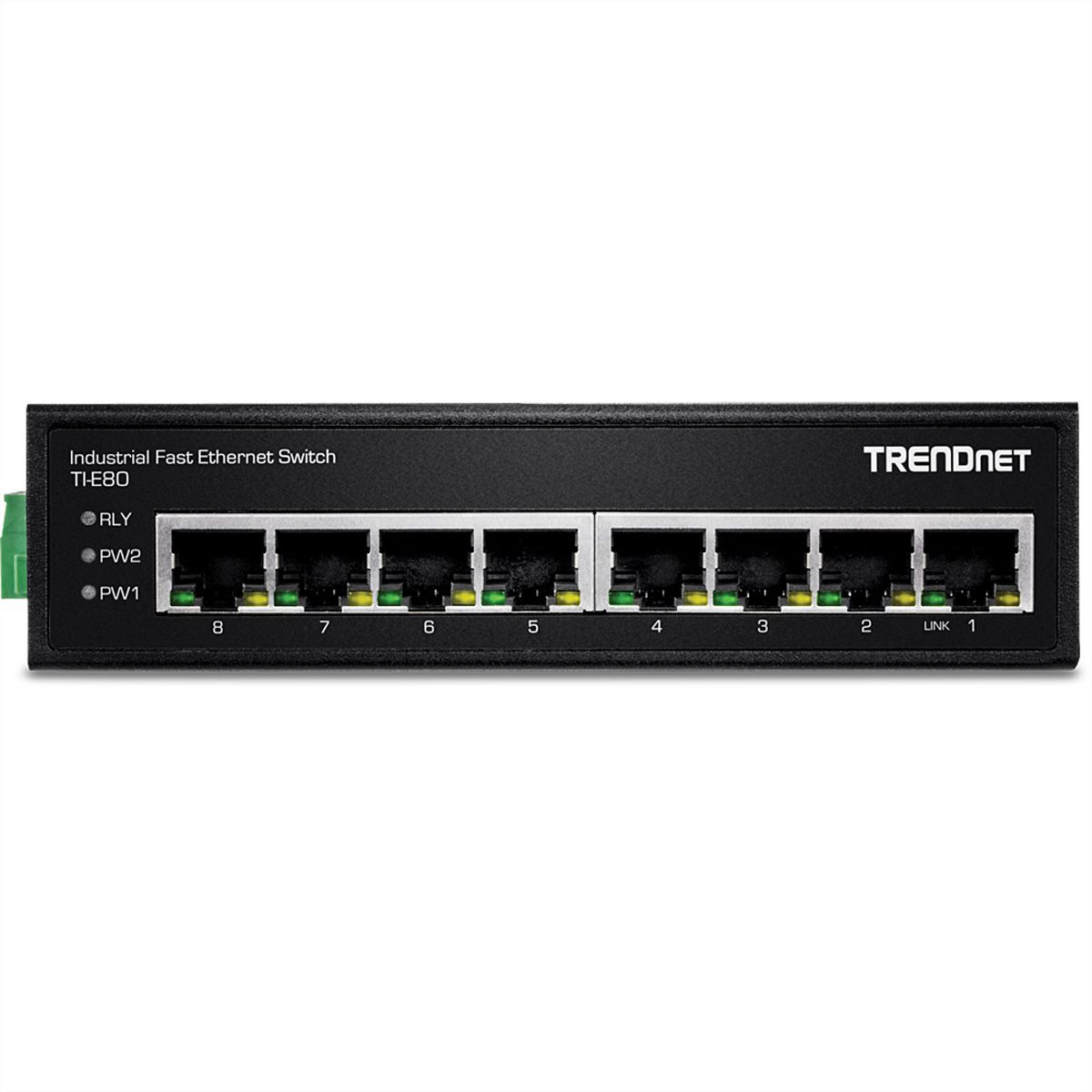 TRENDnet TI-E80 Industriële Fast Ethernet DIN-rail switch 8-poorts