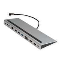 VALUE USB-C Multiport Docking Station, 4K HDMI/DP, VGA, USB, Kaartlezer, PD, LAN, Audio