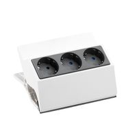 BACHMANN PEGGY "klem" stekkerdoos 3x geaard contact, wit, 3 m