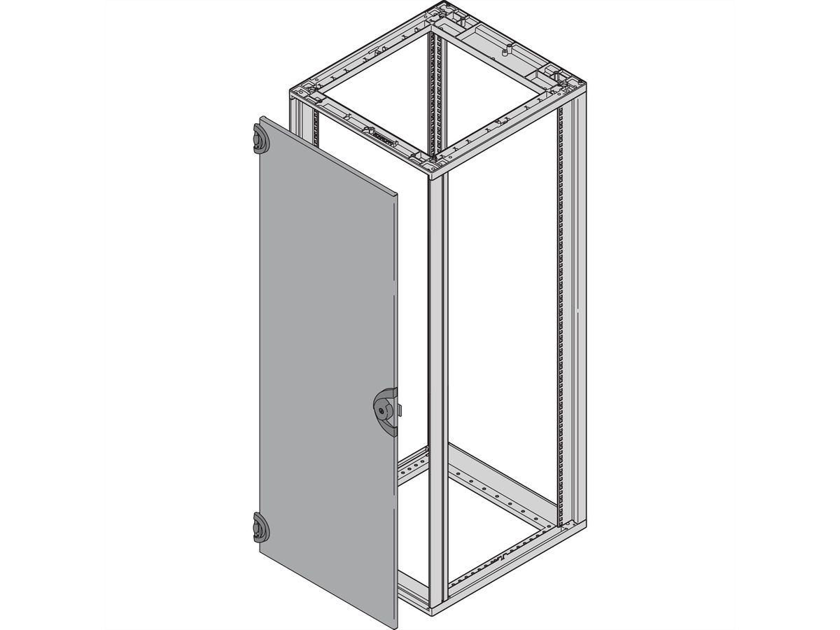 SCHROFF Novastar stalen deur, 180° openingshoek, RAL 7021, 34 U 553W