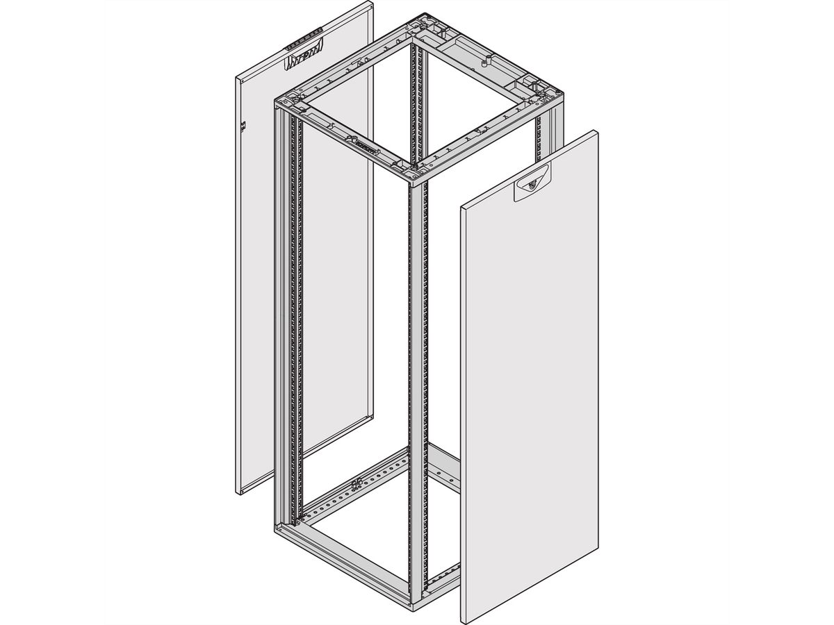 SCHROFF Novastar Side Panel for Slim-Line, RAL 7035, 20 U 600D