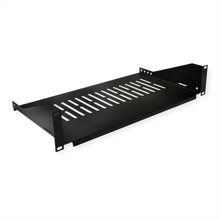 VALUE 19"-Legplank,  485 x 250mm, 2HE, max. 15kg, zwart