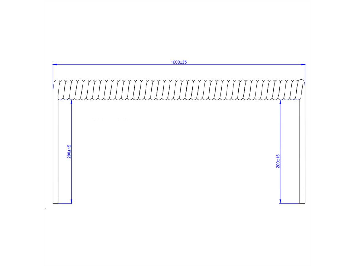 BACHMANN Wendelleitung 1m-4m,ws,0,2m gerade, CS-YMH11Y-J 5x1,5mm²  geschn.unverp.