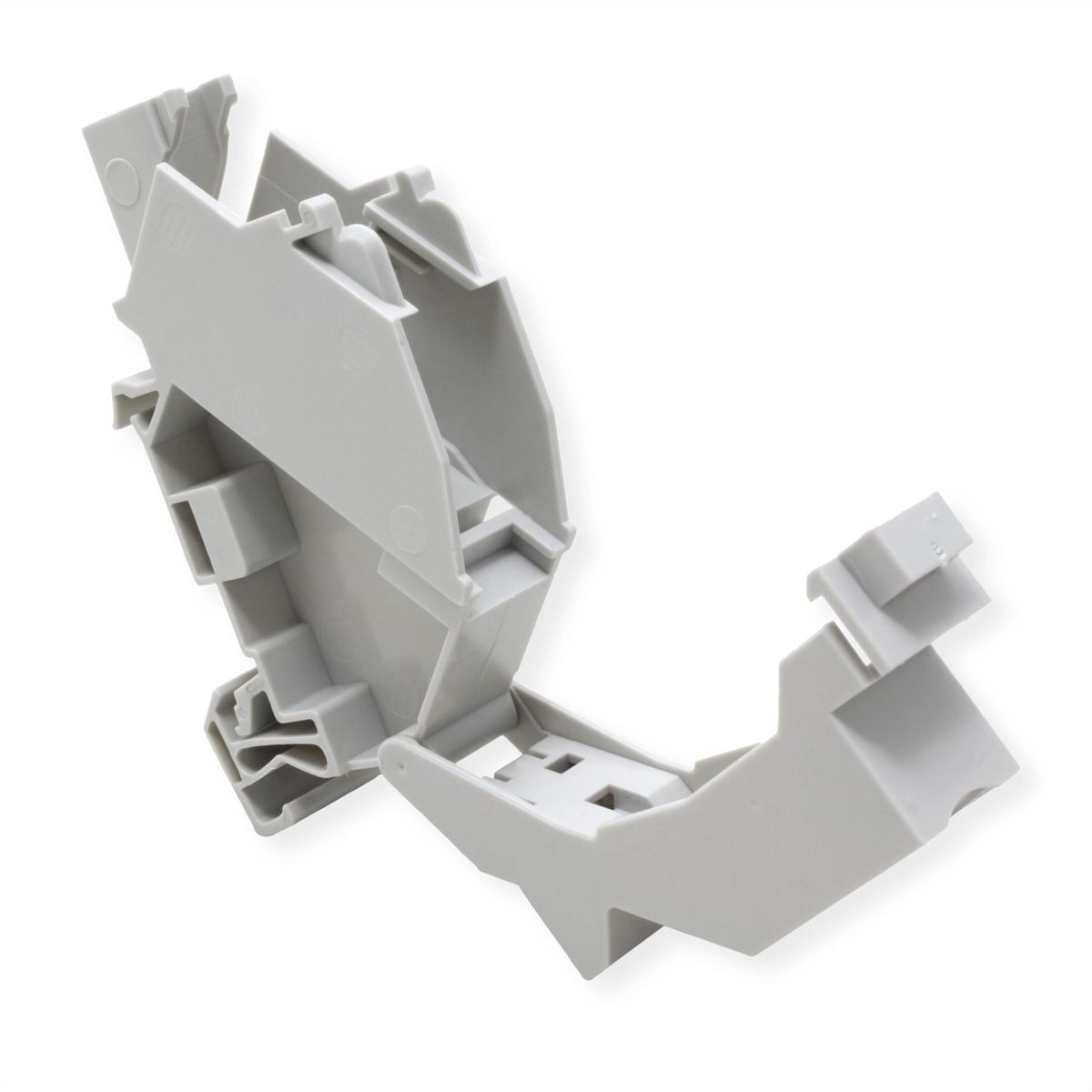 ROLINE Keystone Holder, with Cat.6A Keystone, shielded, DIN-Rail, 45°