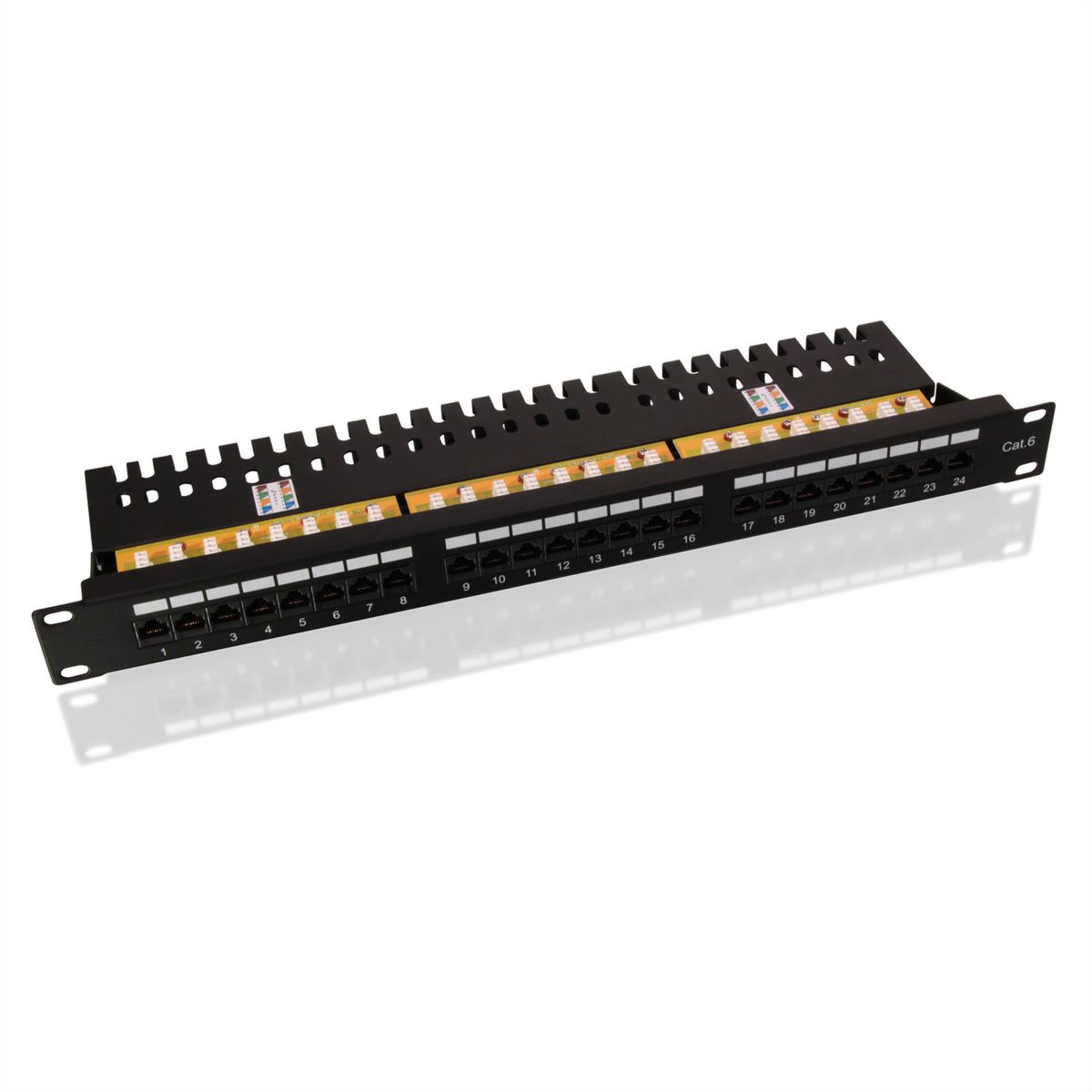 VALUE Cat.6 (Class E) 19" Patch Panel, 24 Ports, UTP, black