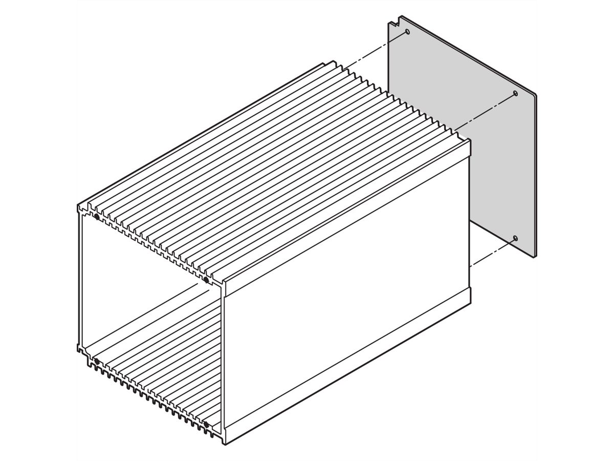 SCHROFF HF-frame type insteekmodule achterwand, zonder uitsparing, 3 HE, 28 PK