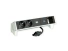 BACHMANN DESK2 2xbeschermend contact USB C, USB Lader 30W 1xABD 0,2m GST18 wit