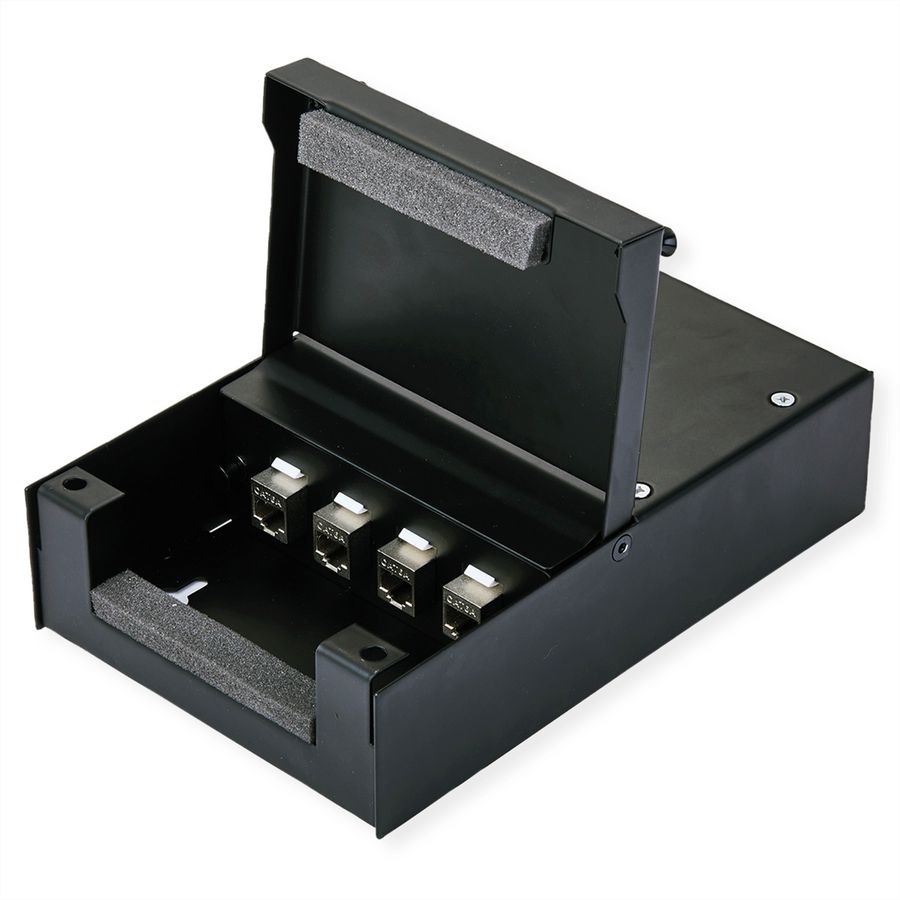 VALUE Wandbehuizing voor 4x Keystones, zwart