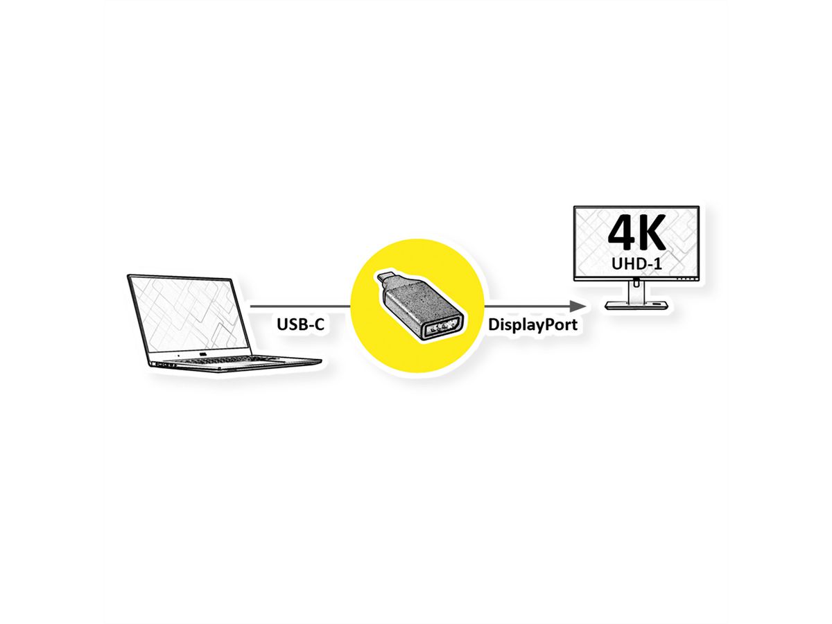 ROLINE GOLD Display Adapter USB Type C - DisplayPort v1.2