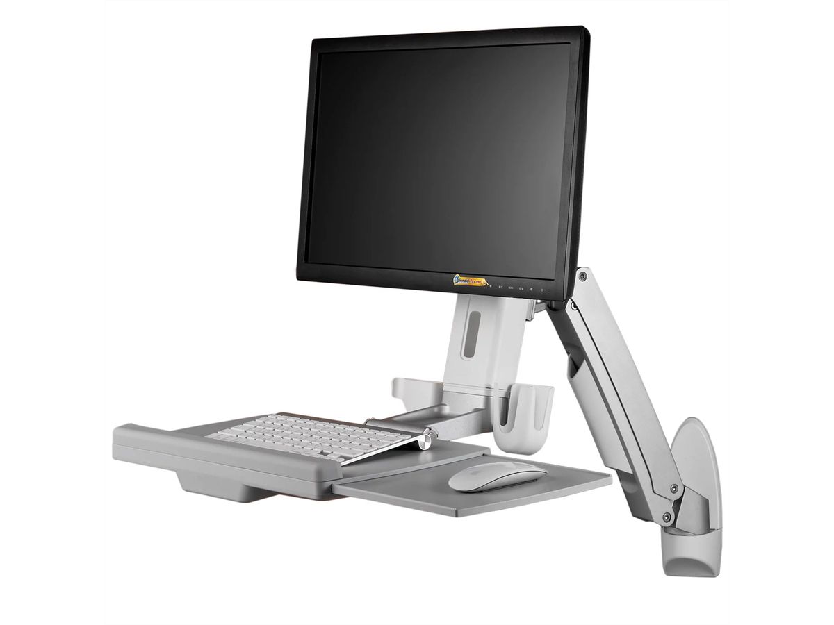SCHROFF Adjustable Monitor Arm with Keyboard Tray, max. 8 kg