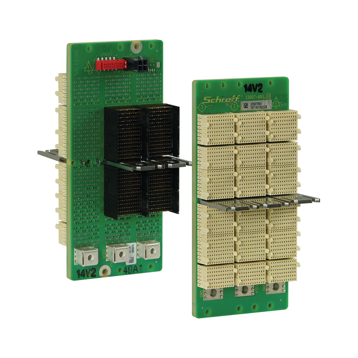 SCHROFF CPCI seriële backplane, 3 HE, 3 sleuven, systeemsleuf rechts, full-mesh, met RIO