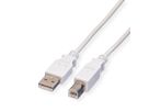 VALUE USB 2.0 Cable, A - B, M/M, white, 4.5 m