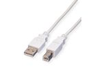 VALUE USB 2.0 Kabel, type A-B,  Type A-B, wit, 3 m