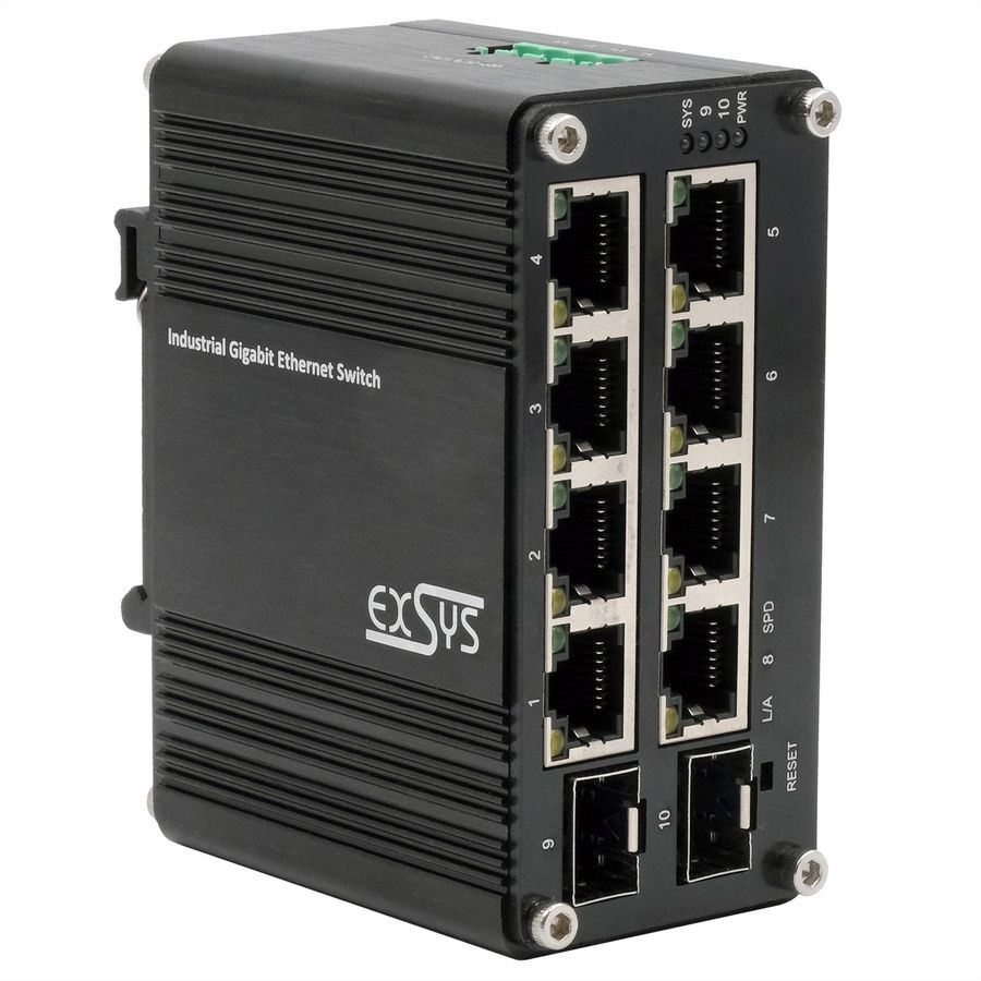 EXSYS EX-62035M-SFP 10-poorts industriële gigabit miniswitch Web Managed