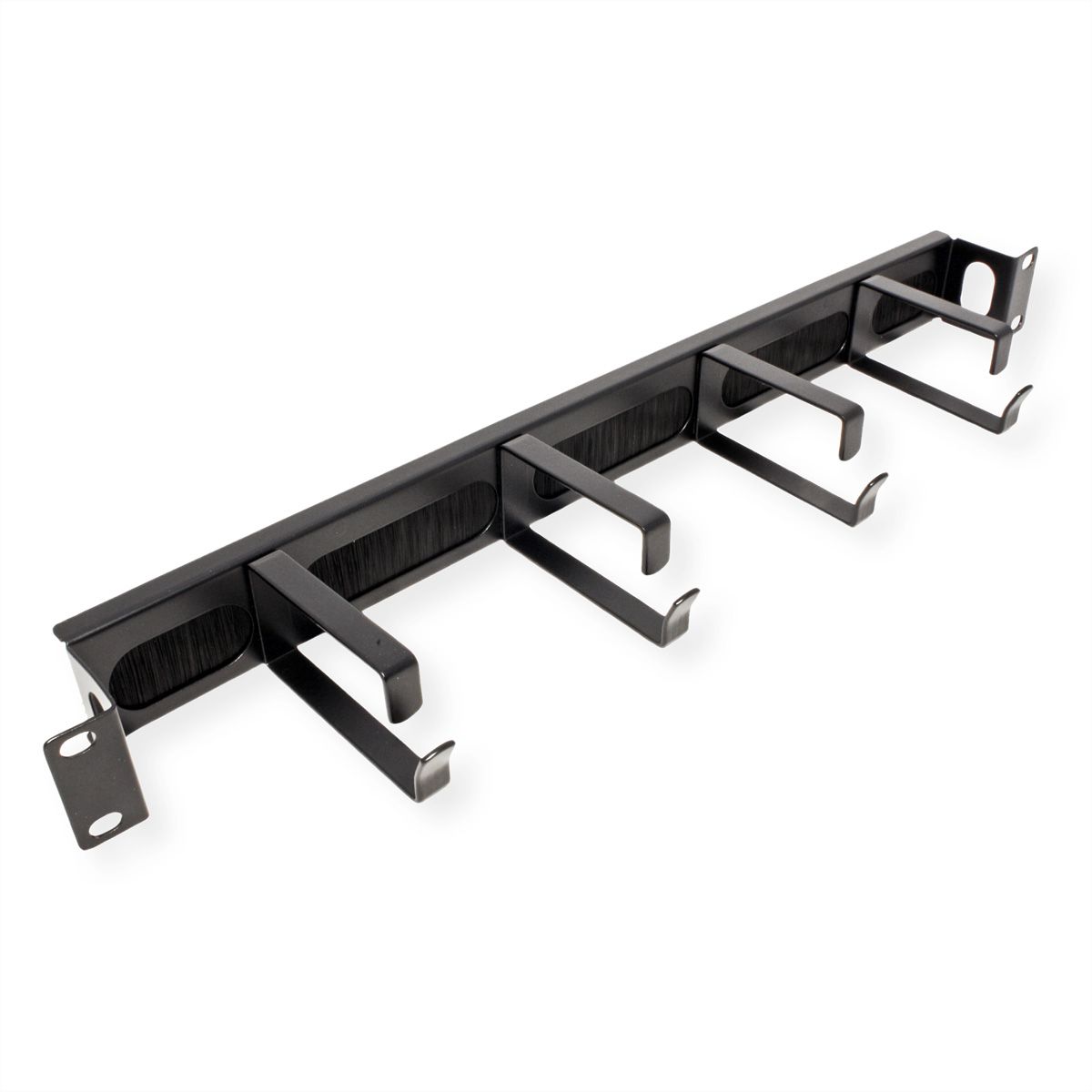 VALUE  19" frontpaneel, 4 ogen type G, kabeldoorvoer (borstel), zwart