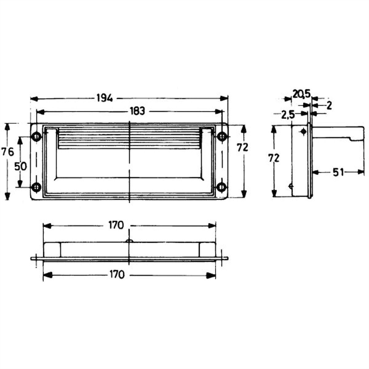 SCHROFF Klapgreep Gegoten RAL 9005, zwart