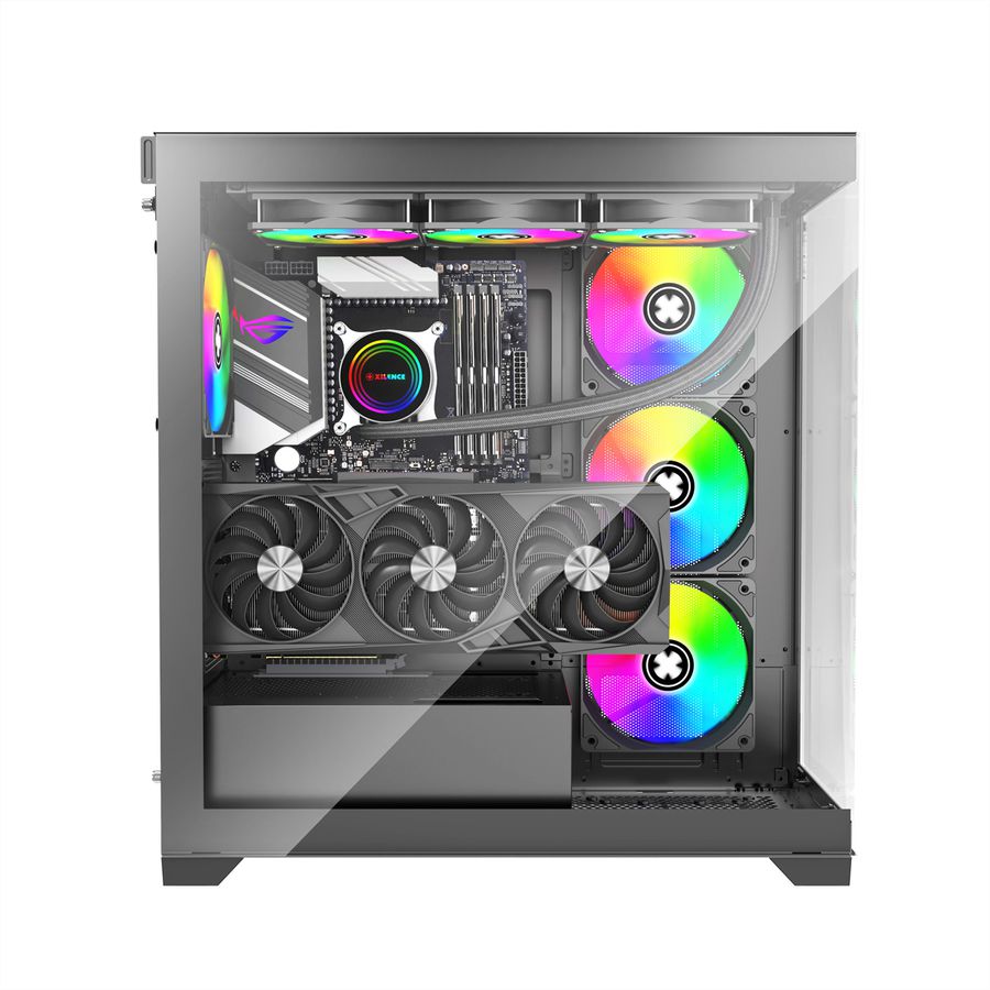 XILENCE Xilent Gleam X818.ARGB Gaming ATX PC-behuizing zwart, RGB ATX Midi Tower