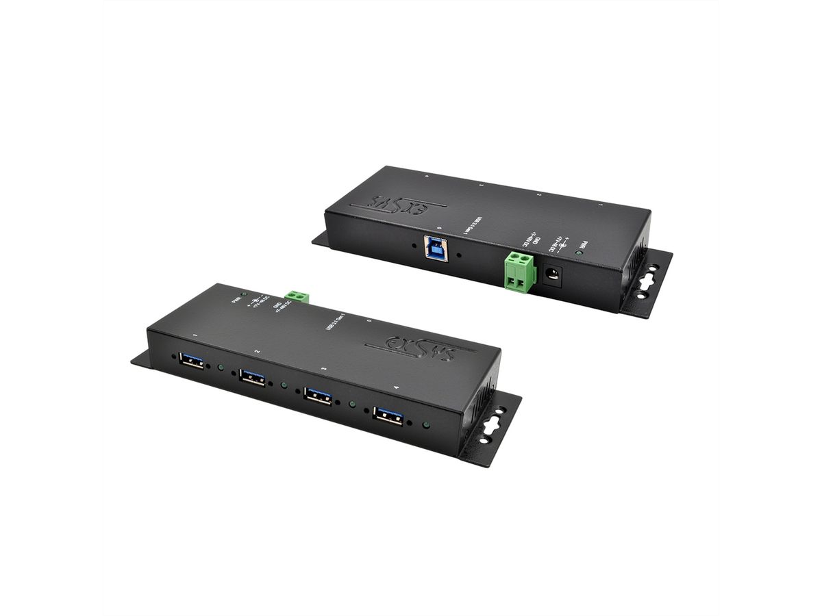 EXSYS EX-1183HMVS-2 4-poorts USB 3.2 Gen1 metalen HUB met 15KV ESD-overspanningsbeveiliging