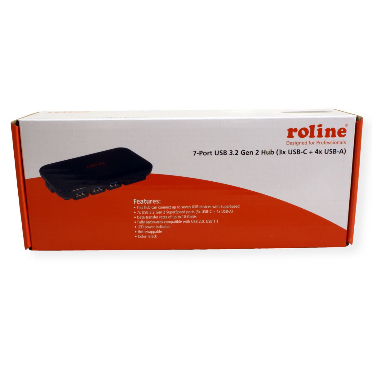 ROLINE USB 3.2 Gen 2 Hub, 7-voudig (3x Type C + 4x Type A)