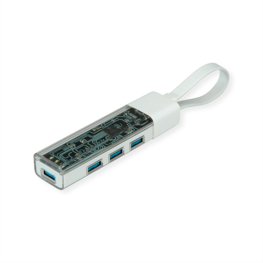 ROLINE Mobile USB 3.2 Gen 1 Hub, 4-poorts, Type A+C verbindingskabel