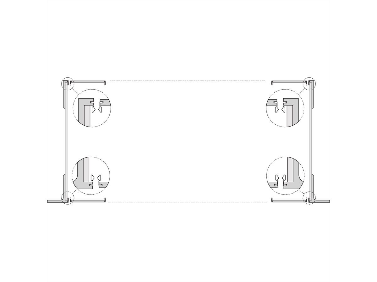 SCHROFF EuropacPRO 19" Bracket for Stainless Steel Gasket, Type F, Handle Holes, 6 U