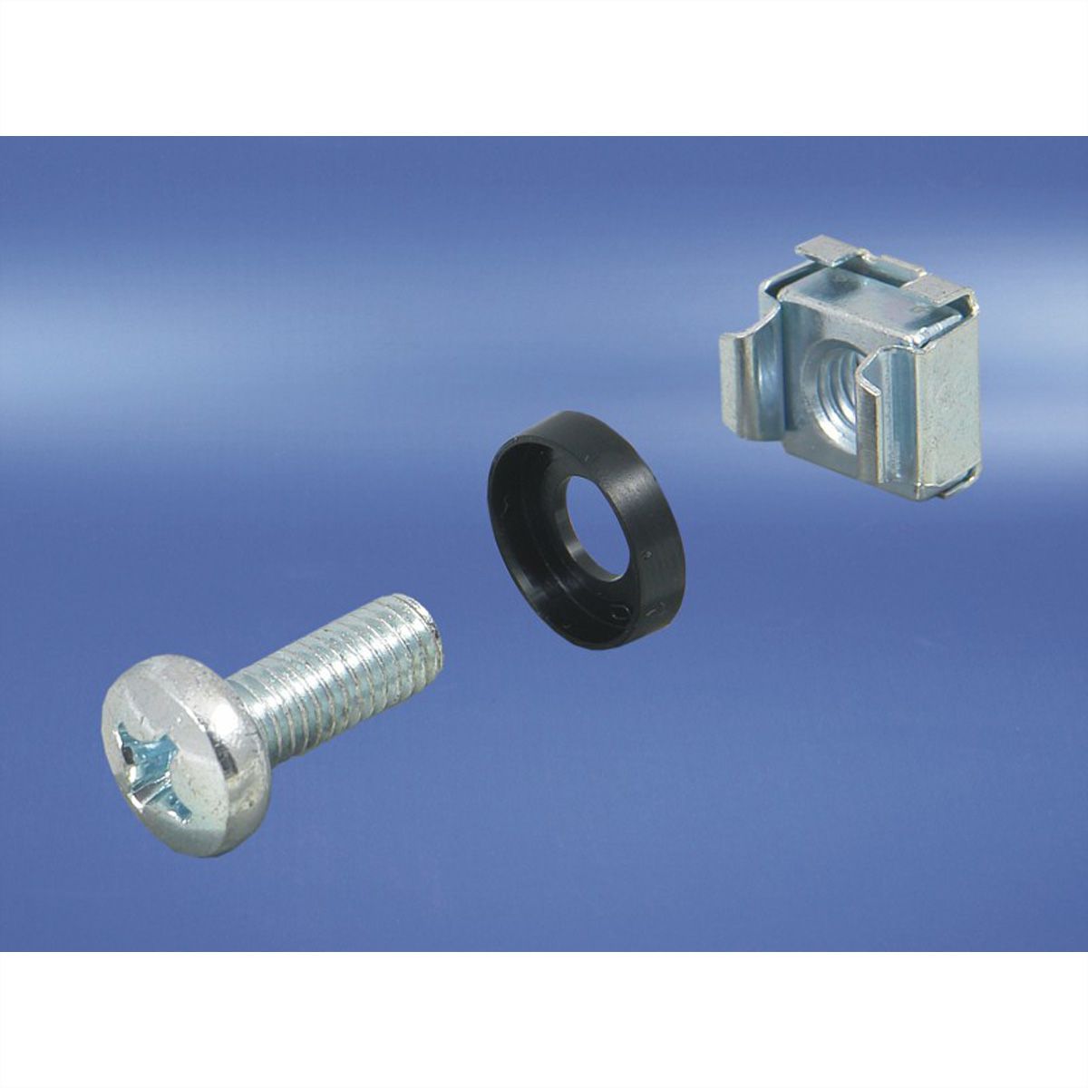 SCHROFF 19" Assembly Kit, Screw M6, Washer M6, Nut M6, 4 Pieces