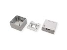 METZ CONNECT IP44 surface-mounted module housing, hinged cover & lock, 2 port unequipped for Keystone, grey