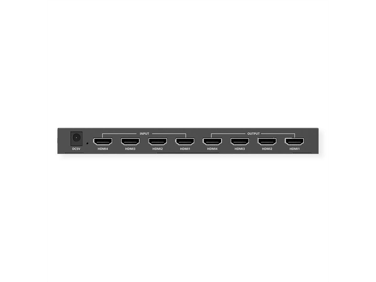 VALUE 4K HDMI Matrix Switch, 4x4, met afstandsbediening