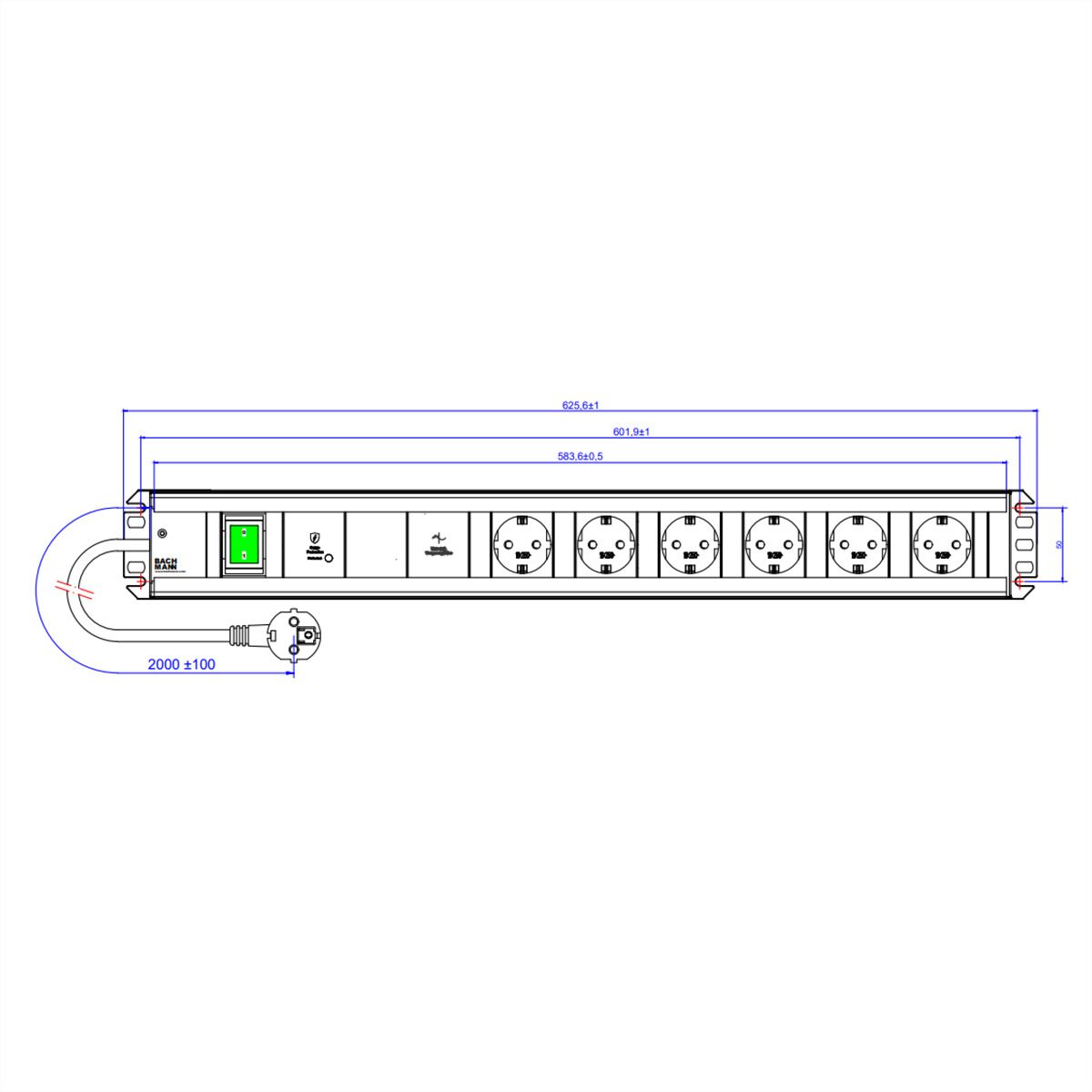 BACHMANN HANDWORK LINE 6xCEE7/3 1xGVS-Plus 1xswitch 2.0m
